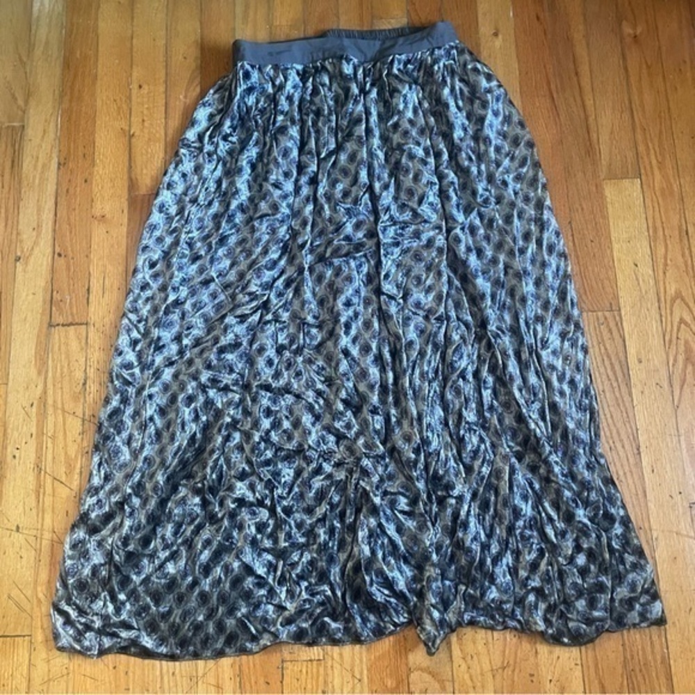 Blank London Gray Graphic Velvet  Midi Skirt Size Medium